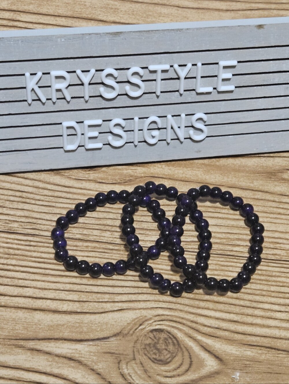 Purple Black Stretch bracelets (3)